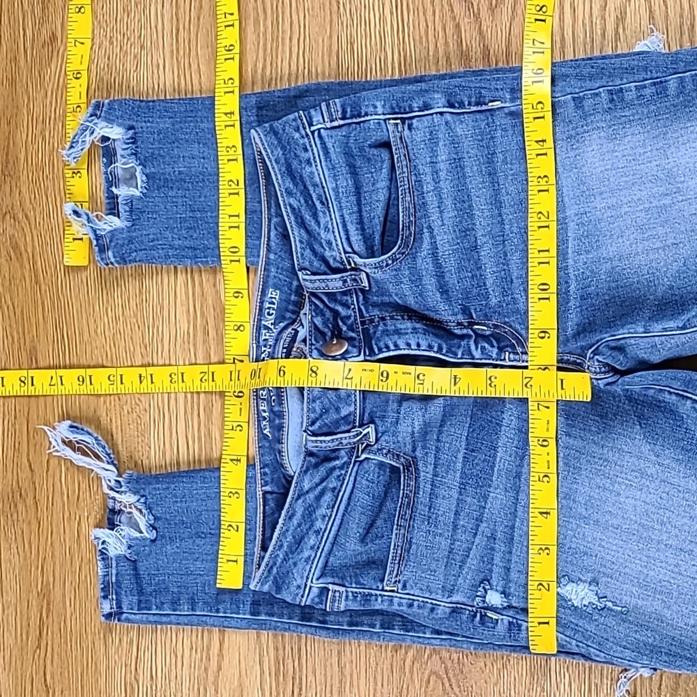 AMERICAN EAGLE VINTAGE 6x28 GIRLS WOMEN'S DENIM DISTRESSED STRETCH JEGING JEANS - Picture 2 of 8